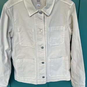 GAP Women's Light Beige Canvas Jean Jacket Size Medium